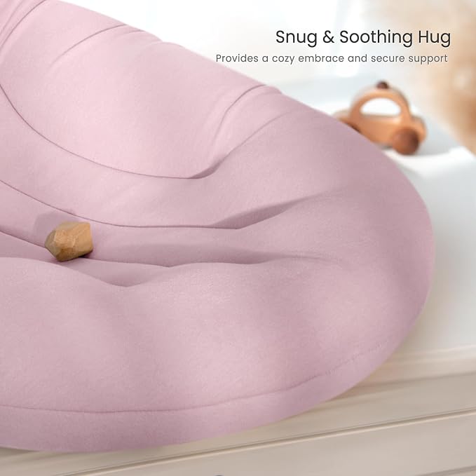 Baby Lounger for Newborn: Portable & Lightweight Pillow for Tummy Time Playtime & Diaper Changes - Skin-Friendly & Breathable for 0-12 Month Supervised Use
