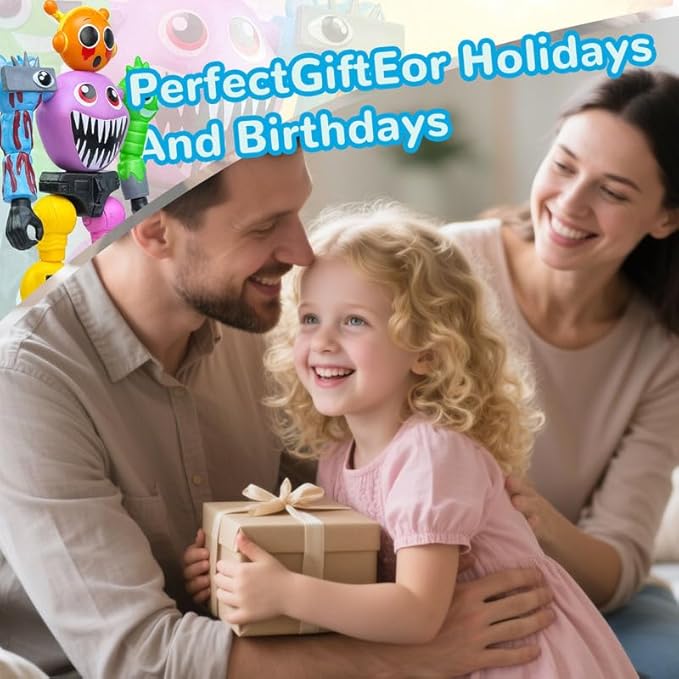 7 Inch Spunky Action Figure - Sprunky Toys Poseable & Detachable Joints Robot, Vibrant Surrealist Collectible for Sprunky Birthday Decorations, Desk Toys & Spunky Gifts (Color-C)