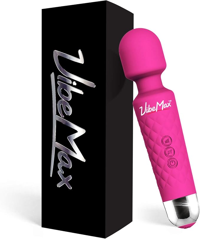 VibeMax Rechargeable Personal Massager - Powerful Multi Speed Vibration - Whisper Quiet - Waterproof - for Muscle Tension Relief - Pink