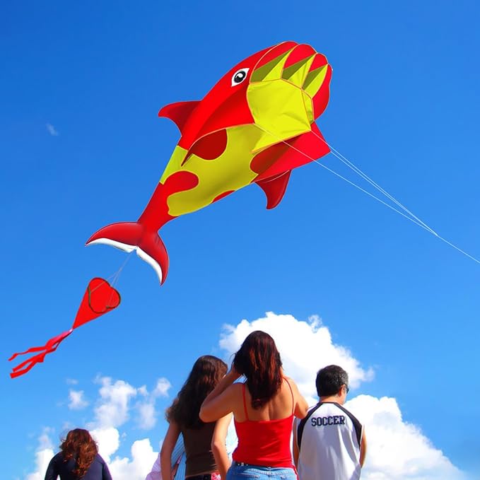 HENGDA KITE 3D Kite for Kids and Adults,Easy to Fly,Excellent Fabric and Structure Design，Huge Frameless Soft Parafoil Giant Whales Dolphins Kite