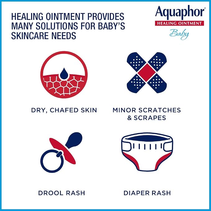 Aquaphor Baby Healing Ointment, To-Go Pack | Advanced Therapy | For Chapped Cheeks | For Diaper Rash | 2 Count Pack
