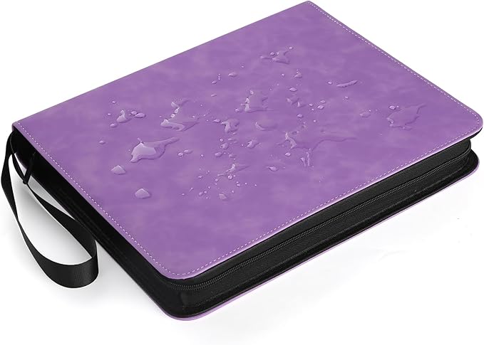 GERMUN 720 Card Binder, Premium Trading Card Binder, 9 Pocket Double Sided Pocket PU Card Collection Binder, Collector Card Album, Card Folder for MTG, TCG, Sports Cards, Game Cards (Light Purple)