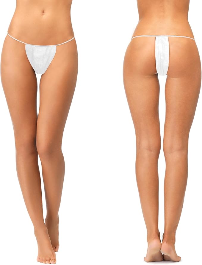 Disposable Thong Panties Women's Spa Thong Soft Breathable Disposable Tanning Underwear