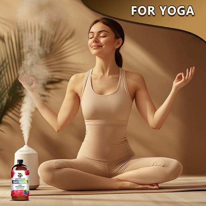 Geranium Essential Oil, Geranium Oils, for Diffuser, Skin, Humidifier, DIY Candles, Soap, Yoga, Massage, Gift, Essential Oil, GV77ZF Geranium Fragrance Oil - 16 fl oz (480 ml)