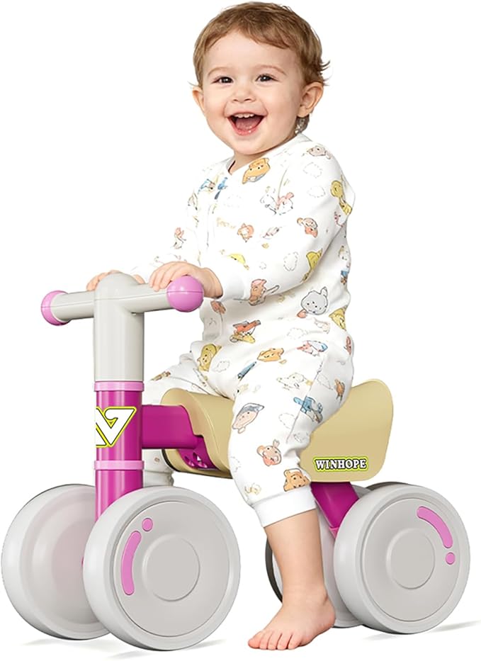 WinHope Baby Balance Bike for 1 Year Old Boys Girls,12-36 Month Toddler Balance Bike with 4 Wheels,Toddler First Bike,Girls First Birthday Gifts