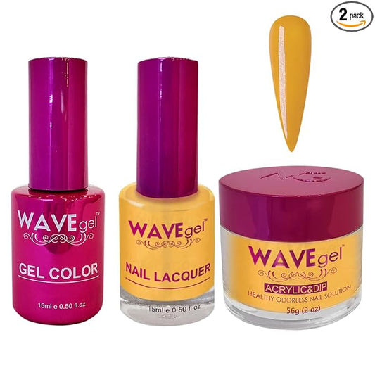 WAVEGEL Soak-Off Gel, Nail Lacquer & Acrylic/Dip Powder Matching Set - Princess Collection - #53 Dandelion