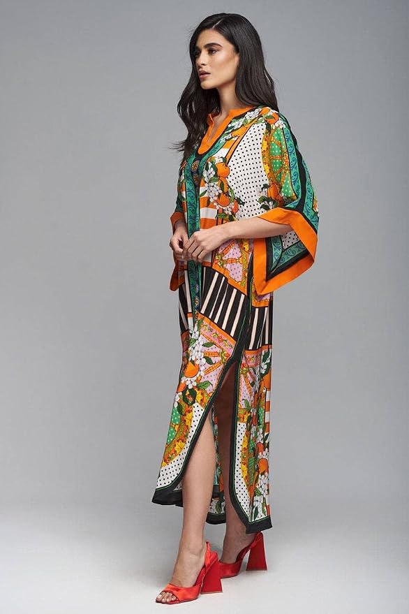 Venasha Womens Caftan Floral Print Kaftan Dress Short Sleeve Swimsuit Cover up Loungewear for Summer