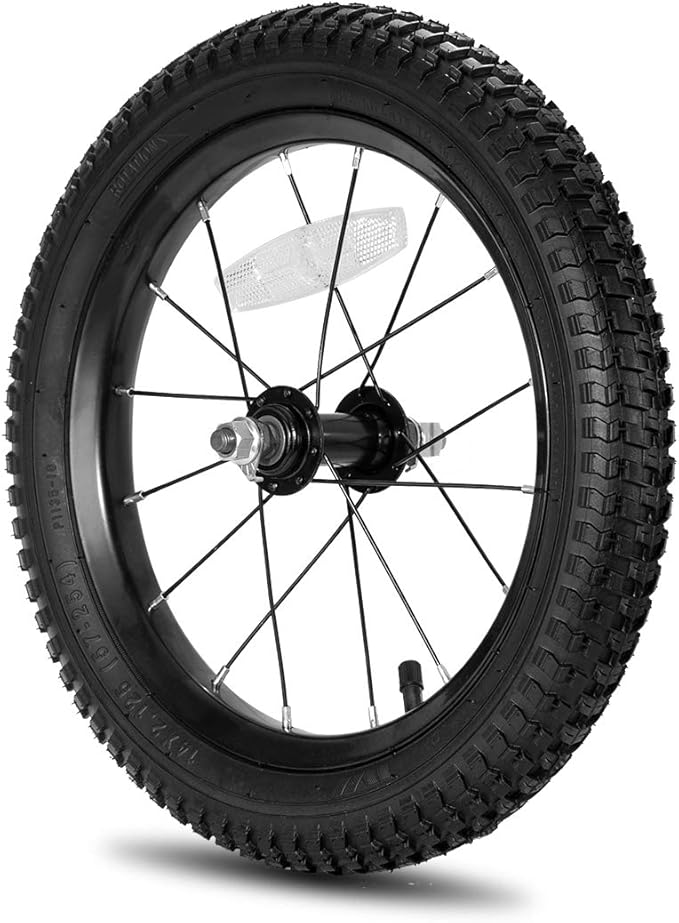 JOYSTAR 12 14 16 18 20 Inch Kids Bike Front Wheels Replacement Bicycle Wheels with 12-20 Inch Solid Air Rubber Tire & Inner Tube Don't Fit Huffy Bike Black & White