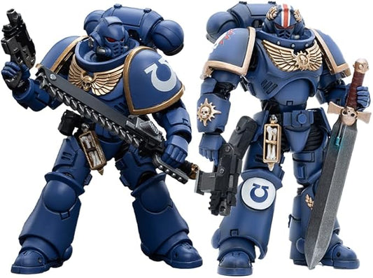 JOYTOY 1/18 Action Figure Warhammer 40,000 Ultramarines Primaris Lieutenant Argaranthe and Ultramarines Intercessors 2PCS Collection Model Birthday Gifts