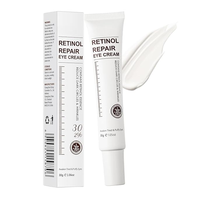 Retinol Eye Cream for Dark Circles and Puffiness – Eye Cream Anti Aging to Reduce Wrinkles & Fine Lines, Firm and Hydrate Under Eyes, Revitalizing Eye Treatment 30g/1oz