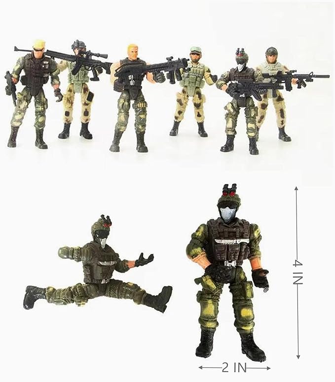 Army Men and Zombie Action Figure Toys Realistic Battle Scene Playset Collections Christmas Halloween Toys Gifts Decoration for Boys Adults Kids (12PCS) (Green)