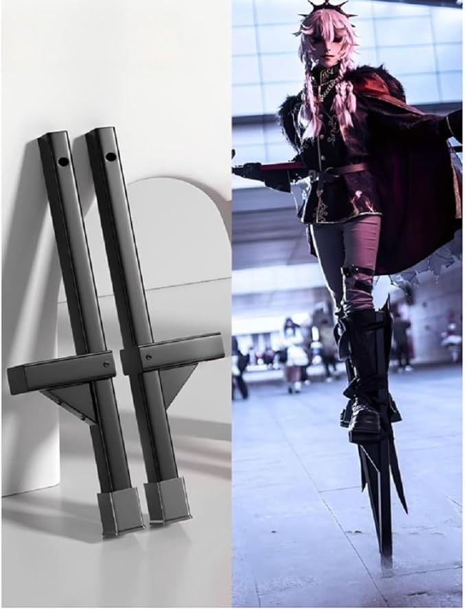 Stilts for Premium Leg - Strap Stilts Smooth Painted Pine Wood Rubber - Coated for Free Hands 5+200 - Pound Load Perfect for Sports & Cosplay Events