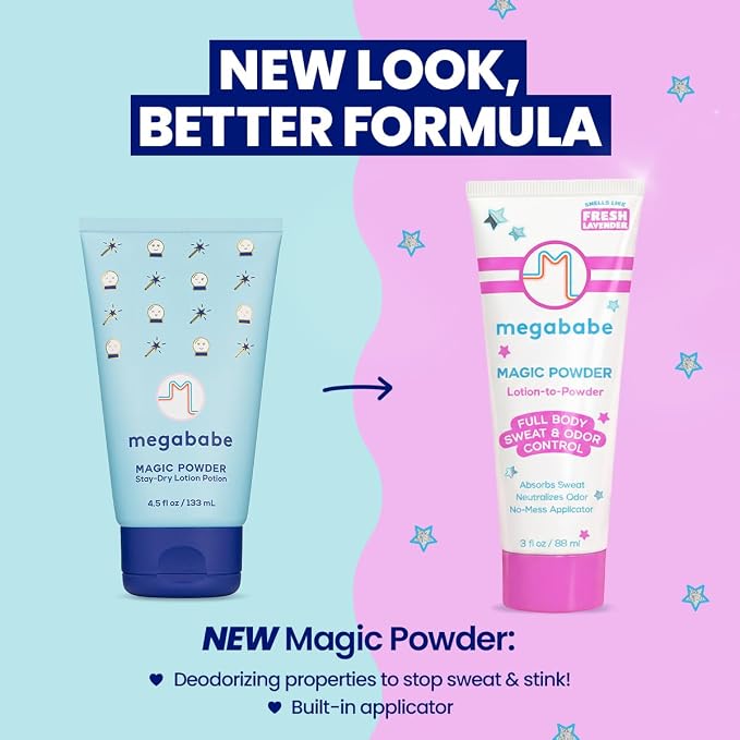 Megababe Magic Powder, Sweat & Odor Absorbing, Talc-Free, 3 fl oz
