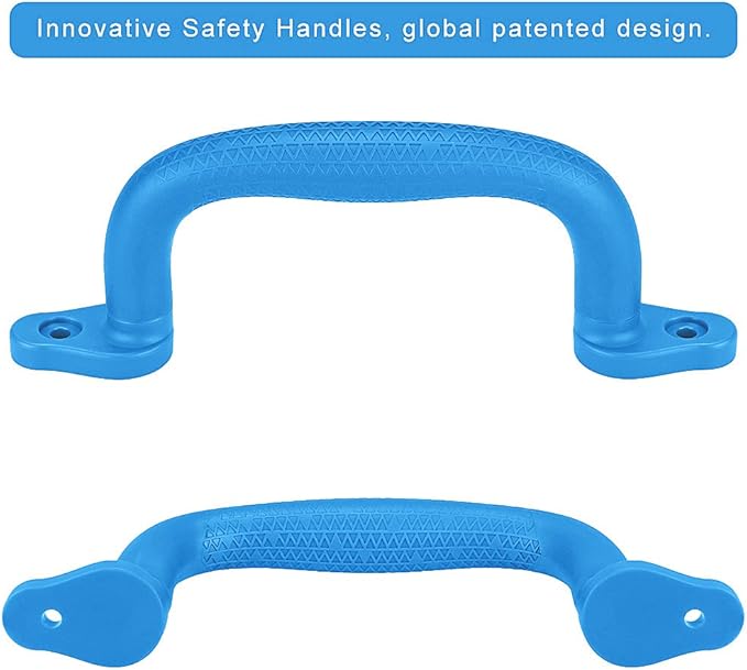 Dolibest 8-Pack Safety Handles for Swing Sets & Playsets - Monkey Bars with Anti-Skid Grip with Finger Indentations, Plastic Grab Handles, Easy Mounting for Climbing Frames, Playhouses, Treehouses