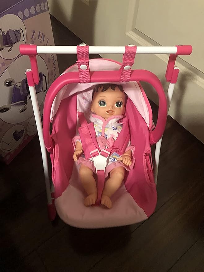 Anivia Doll Bed Furniture 2 Function Toy, Doll Bed and Doll Swings Together for 18 inches Baby Dolls, Baby Doll Crib with Bottom Tray