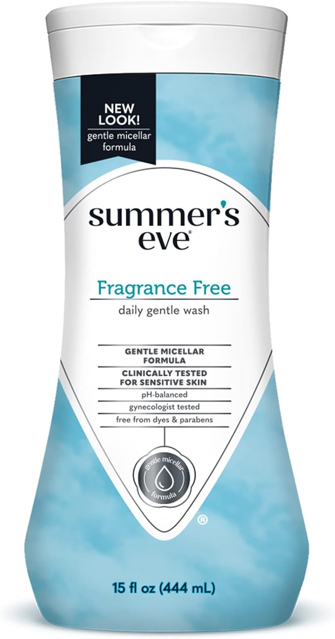Summer's Eve Simply Sensitive & Fragrance Free Daily Gentle Feminine Body Washes, Remove Odor, pH Balanced, 2x15 fl oz