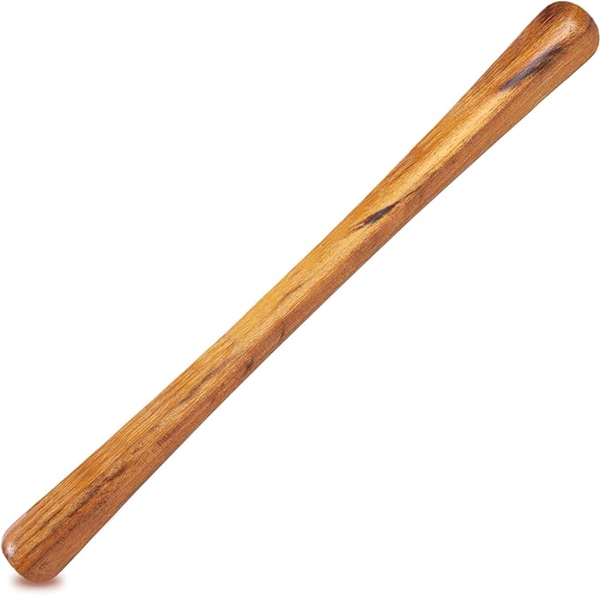 Back Pain Relief Massage Stick, Golden Nanmu Wood Massager to Pound Back- for Muscle Tightness, Fascia Release, Gua Sha, Deep Tissue Sculpting Roller