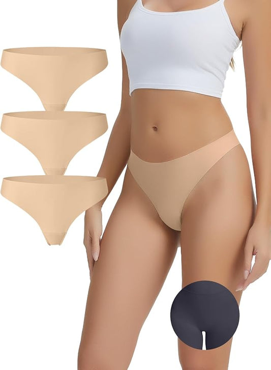 Seamless Camel Toe Thongs for Women Invisible Thong Panty Liners No Show Camel toe G-Strings Workout Underwear