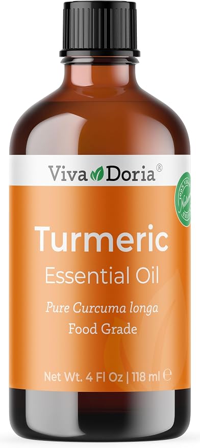 Viva Doria Turmeric Essential Oil, 100% Pure, Natural Turmeric Essential Oil, Undiluted, for Aromatherapy | Food Grade, 118 mL (4 Fluid Ounce)