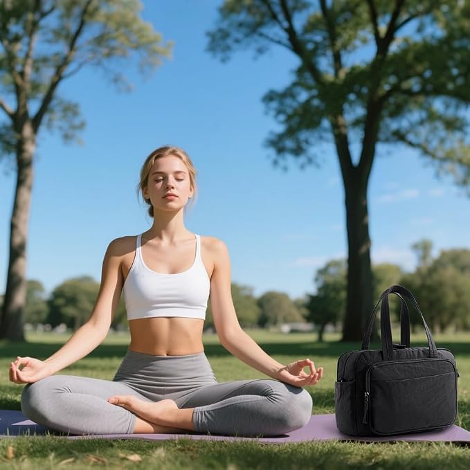 mini gym bag for women, travel duffel bag with wet pockets and Shoe Compartment,Lightweight carry on weekender duffel, water resistant,for sports,yoga,dance,green