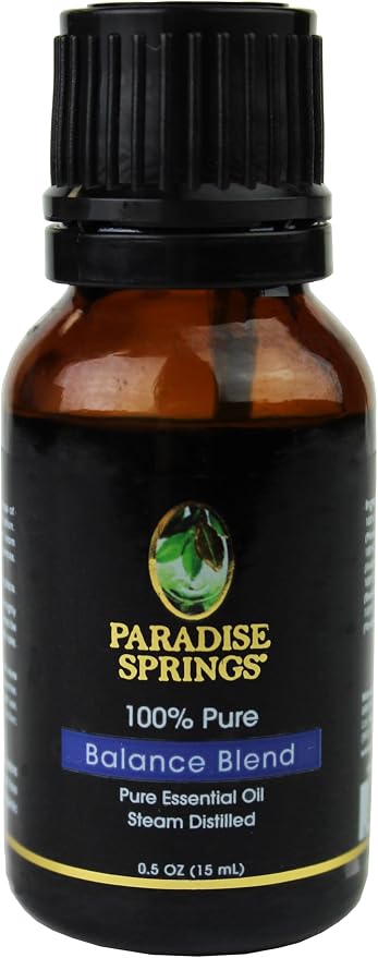 Paradise Springs Balance Blend Essential Oil, 100% Pure and Natural Balance Blend Essential Oil for Diffusers for Home Aromatherapy, Massage, Humidifiers, 0.5 fl oz (15ml)