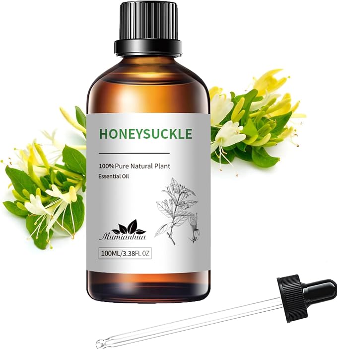 Honeysuckle Essential Oil, Calming Floral Aroma, Diffuser & DIY, 3.38 Fl Oz | Sweet Honey-Scented Bloom. Ideal for Evening Pillow Mist, Candle & Soap Making. Skin-Safe When Diluted. Add to Lotion & Bath