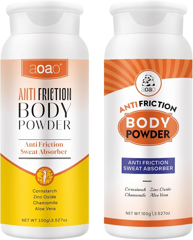 Women's Dry Body Powder, Anti-Friction Dusting Powder, Talc-Free, Sweat Absorbs & Chafe-Free Between Legs During Exercise or Walking, Delivers All-Day Comfort & Smooth Skin, Pleasant Scent (orange-2p)