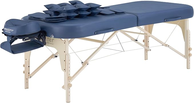 Concord 30" Portable AirWave Massage Table | Air Compression Full-Body Stretching & 3D Lumbar Support | Professional Folding Wellness Bed - Royal Blue