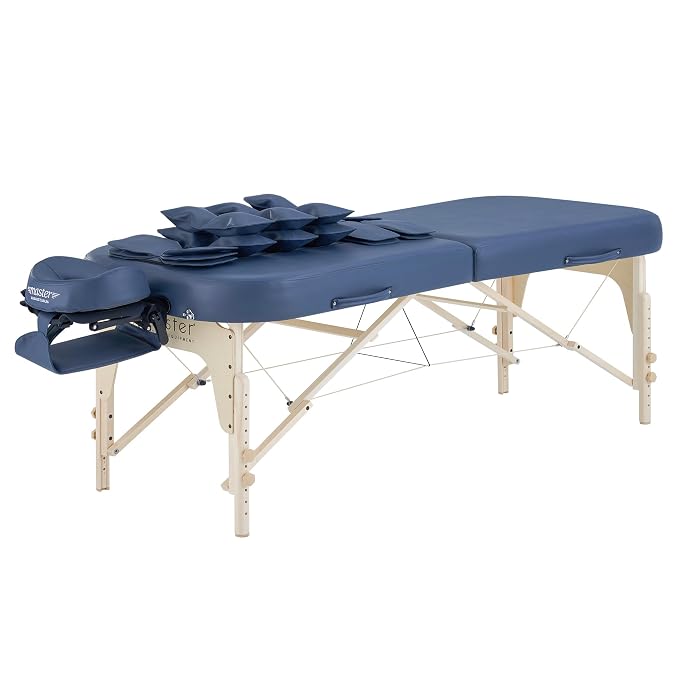 Concord 30” Portable Massage Table Airwave Full Body Stretching with Airbags 3D Lumbar Traction for Professional & Home Use Chiropractic Bed Royal Blue