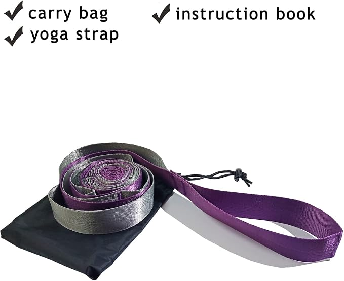 SANKUU Yoga Straps Stretching Strap with 12 Loops Workout Poster, Straps for Stretching Physical Therapy Equipment Long Stretch Out Bands for Exercise, Pilates and Gymnastics for Women Men