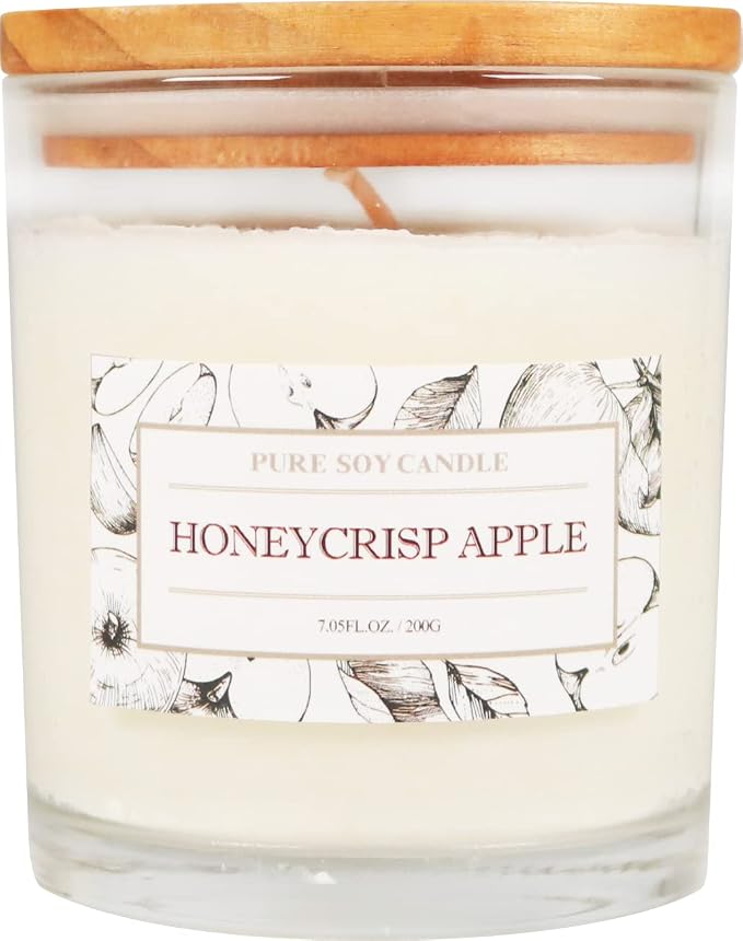 Aronica Pet Safe Candles Apple Scented, Long Lasting Scented Candles, Honeycrisp Apple Candle Clean Non Toxic, Fruity Candles Scented