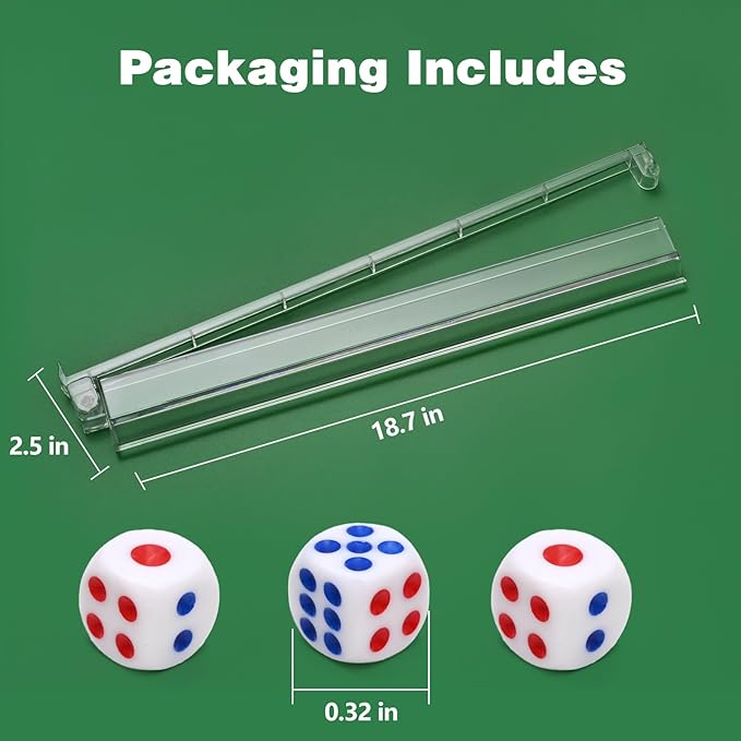 Mahjong Racks with Pushers, All-in-One Mahjong Tile Pushers and Racks with 3 Dices, Modern American Tile Set of 4 (Clear)