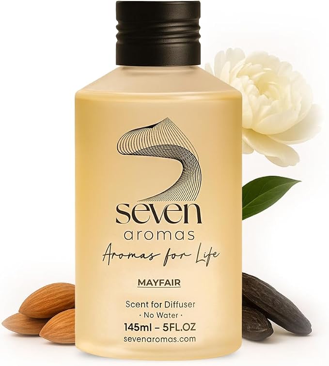 SevenAromas Mayfair | 145ml 5oz Hotel Scent Diffuser Oil | Floral | Peony, Vanilla & Magnolia | London-Inspired Luxury Aromatherapy