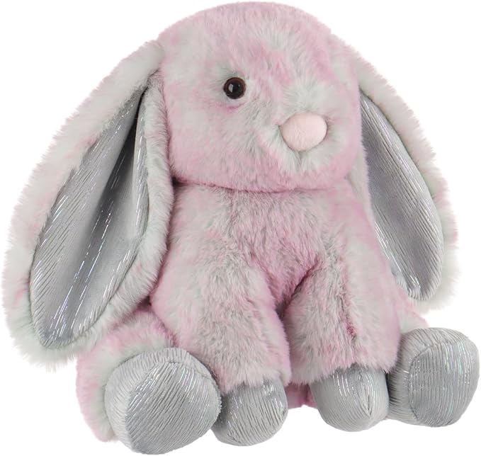 Apricot Lamb Toys Plush Bunny Rabbit Stuffed Animal with Fluffy Soft Ears (Grey-Pink, Small-8")