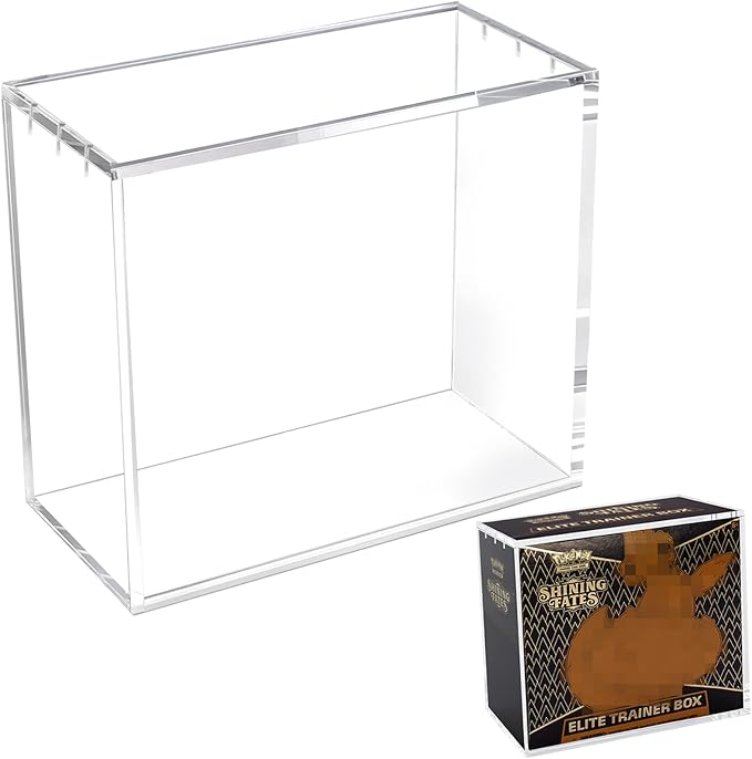ETB Protector Case -Acrylic Elite Trainer Box Protector -Booster Box Acrylic Case -Compatible with Elite Trainer Boxes, Magnetic Closure Protective Display Case Easy Top Loading