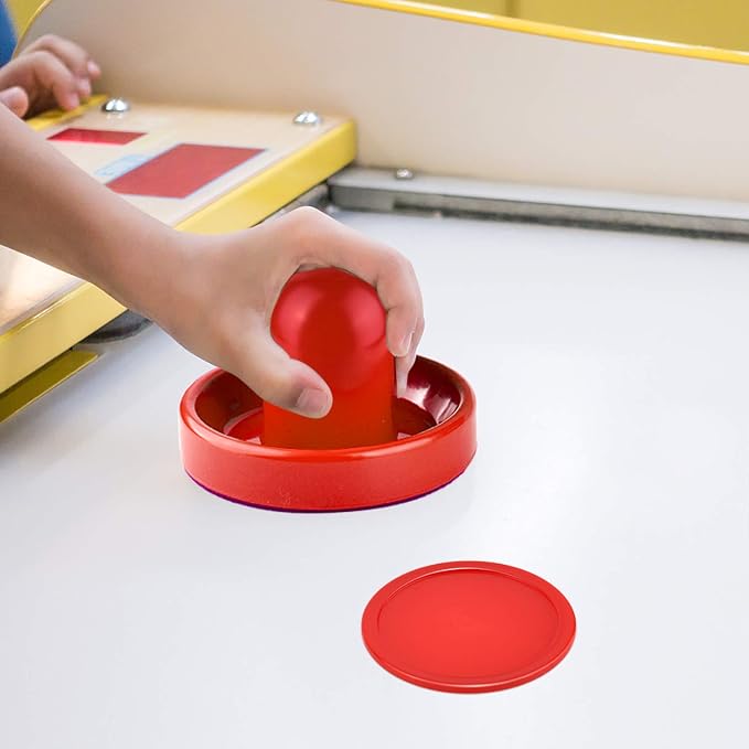 Coopay Air Hockey Pushers and Pucks, Air Hockey Paddles, Goal Handles Paddles Replacement Accessories for Game Tables (4 Striker, 8 Red Puck Pack)