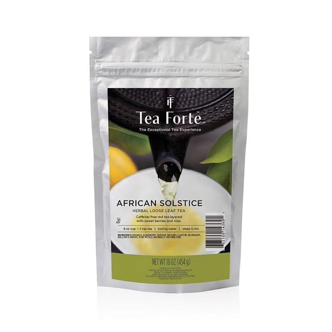 Tea Forte Premium Loose Leaf Tea Blend, Resealable 1 Pound Bag, Makes 160-175 Cups, African Solstice