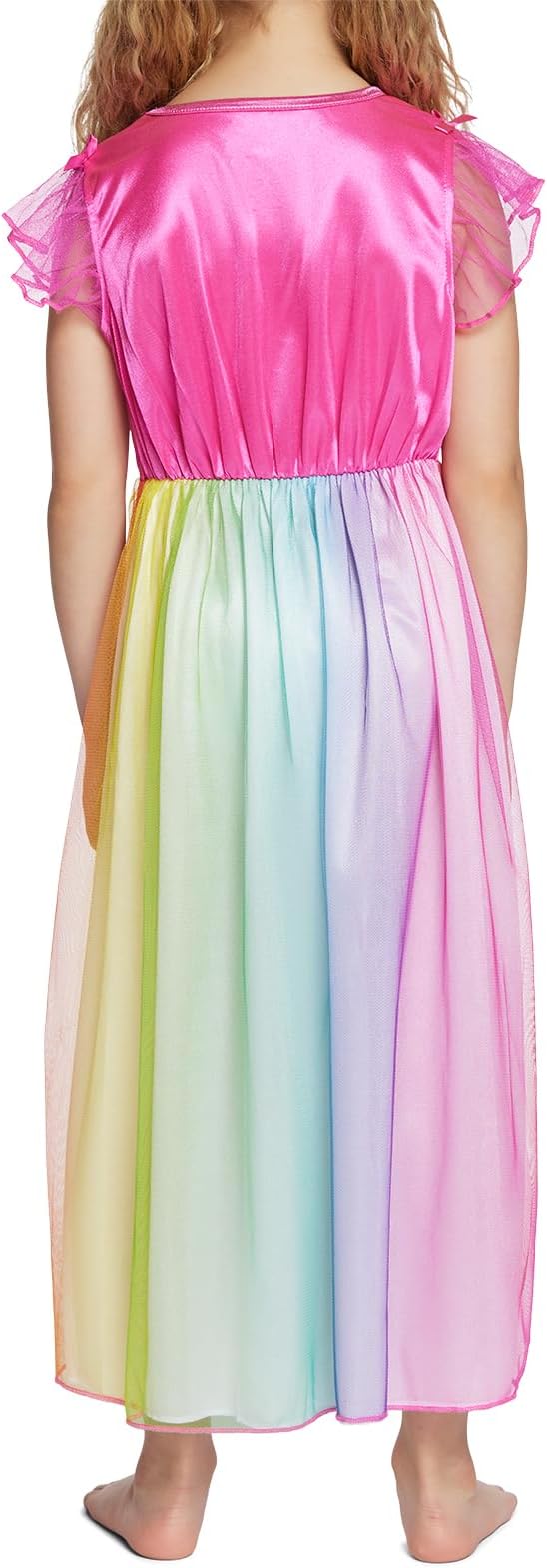 Disney Girls' Princess Dress Nightgown, Fantasy Gown, Soft & Cute Pajamas for Kids
