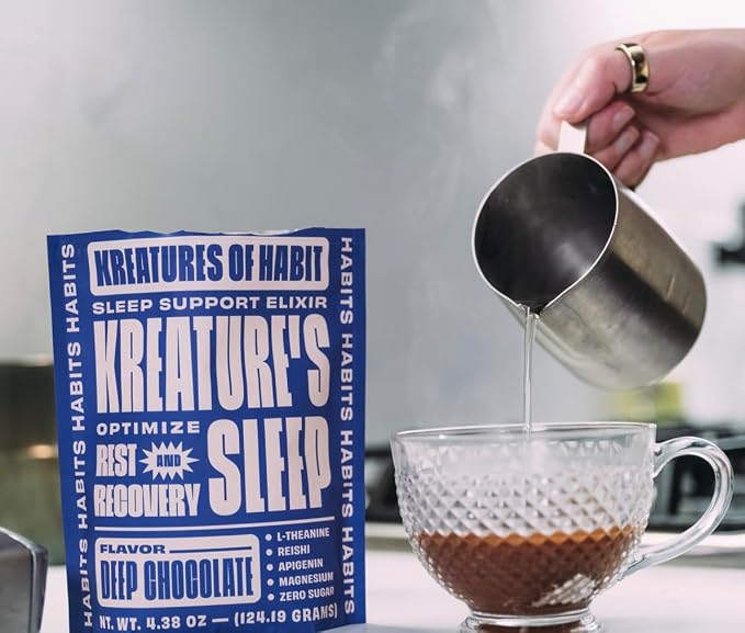 Kreatures of Habit KREATURE'S Sleep Elixir, Chocolate | Sugar-Free, With Ashwagandha, Chamomile, GABA, L-Theanine, Reishi & Magnesium, Sleep Support