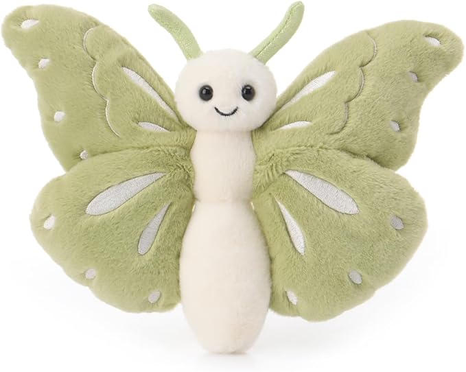 Apricot Lamb Matcha Butterfly Stuffed Animals for Kids, Soft Cute Plush Toys for Baby Girl and Boy, 7.5 Inches