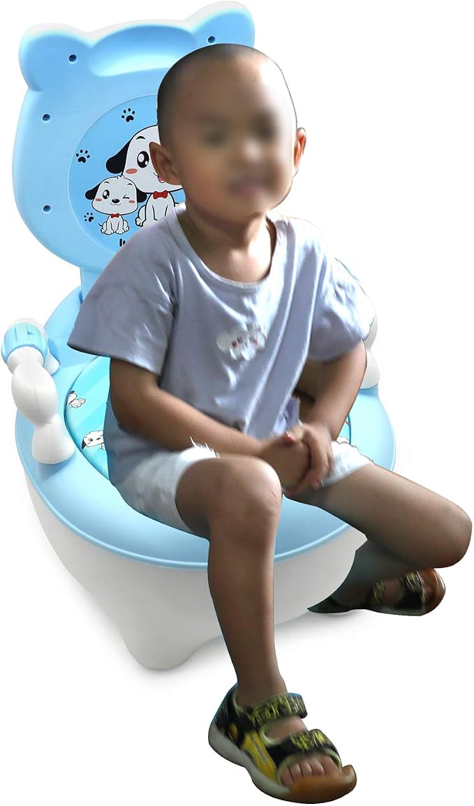HongK- Portable Baby Kids Blue Bear Portable Potty Training Toilet Seat With Pad Toddler Lovely Toilet Comfortable Soft Seat Stool Chair [P/N: ET-BABY003-BLUE]