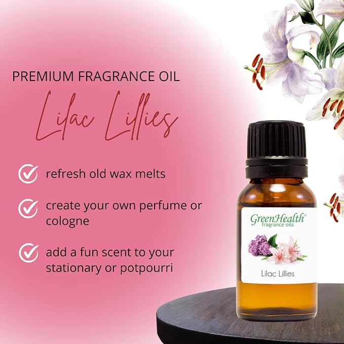 4 fl oz Lilac Lilies Fragrance Oil (Glass Bottle w/Cap) - GreenHealth