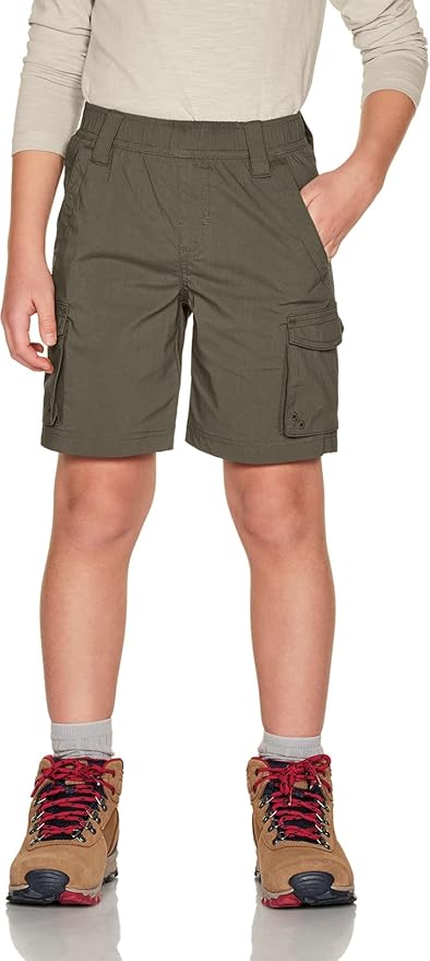 CQR Kids Youth Pull on Cargo Shorts, Outdoor Camping Hiking Shorts, Lightweight Elastic Waist Athletic Short with Pockets