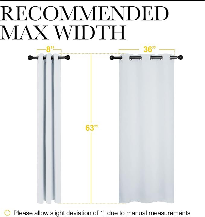 NICETOWN Window Treatment Thermal Insulated Grommet Room Darkening Curtains Drapes for Bedroom(2 Panels,42 by 63,Platinum-Greyish White)