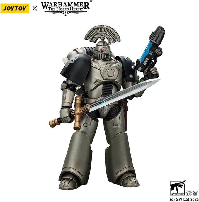 JOYTOY Warhammer The Horus Heresy lron Warriors MKVI Tactical Sergeant with Power Sword and Plasma Pistol 1:18 Scale Action Figure Mecha Joy Toy Collection Model 4.8 inch