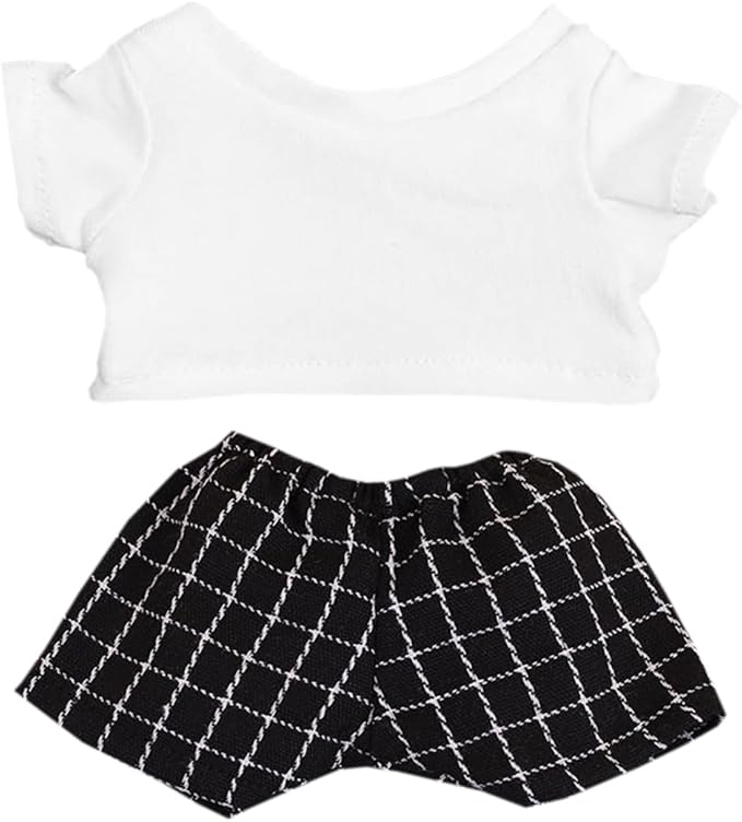 Plush Doll Clothes Solid Color T-Shirt Pants Dress Up Accessories for 10cm 15cm-17cm 20cm Doll (A2, 15cm-17cm)