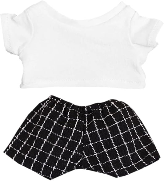 Plush Doll Clothes Solid Color T-Shirt Pants Dress Up Accessories for 10cm 15cm-17cm 20cm Doll (A2, 10cm)