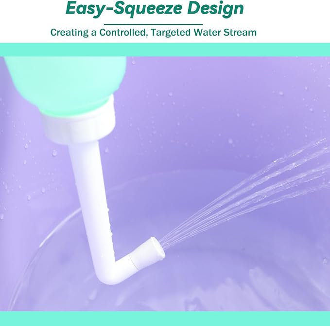 Portable Handheld Personal Hygiene Refresher Toilet Butt Cleaner Travel Bidet Spray Bottle for Home 450 ML(15oz)-Green