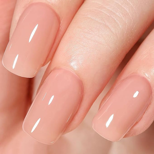 AILLSA Nude Gel Polish Light Natural Jelly Gel Nail Polish Sheer Neutral Color Translucent Gel Polish Skin Tone Soak Off U V Gel for Nail Art French Manicure at Home 0.51 Fl Oz /GB56
