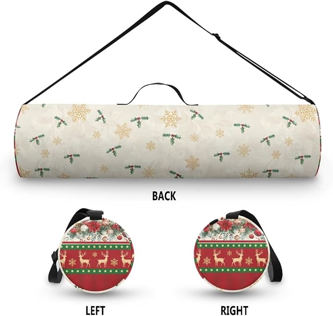 Yoga Mat Bag with Adjustable Shoulder Strap and Handle Zipper, 30in Wide x 6.3in Diameter for Yoga Mat Storage